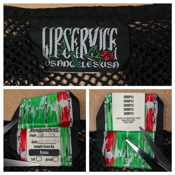 Vintage Lip Service SAMPLE 2002 Black Carlisle's Cargo Cutie Raid Y2K Goth Top - Picture 9 of 16